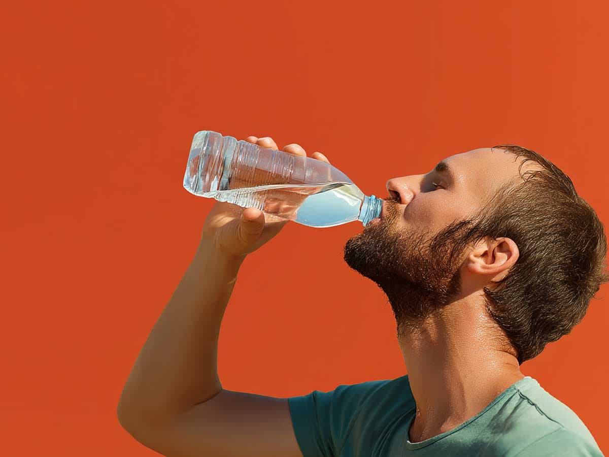 Man drinking water
