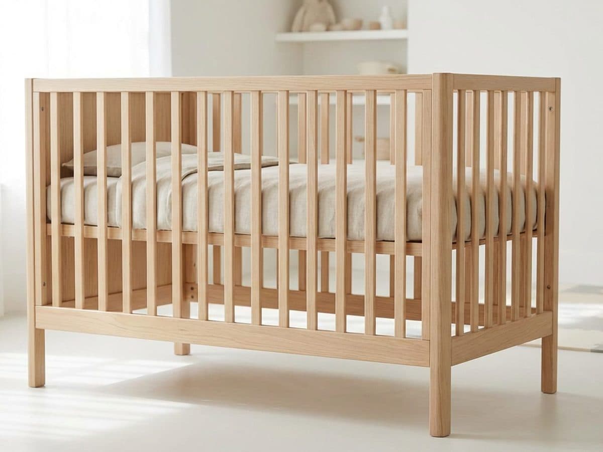 Baby cot representing childcare product safety requirements