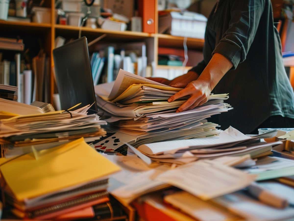 Compliance desk with biocides documentation and controlled storage