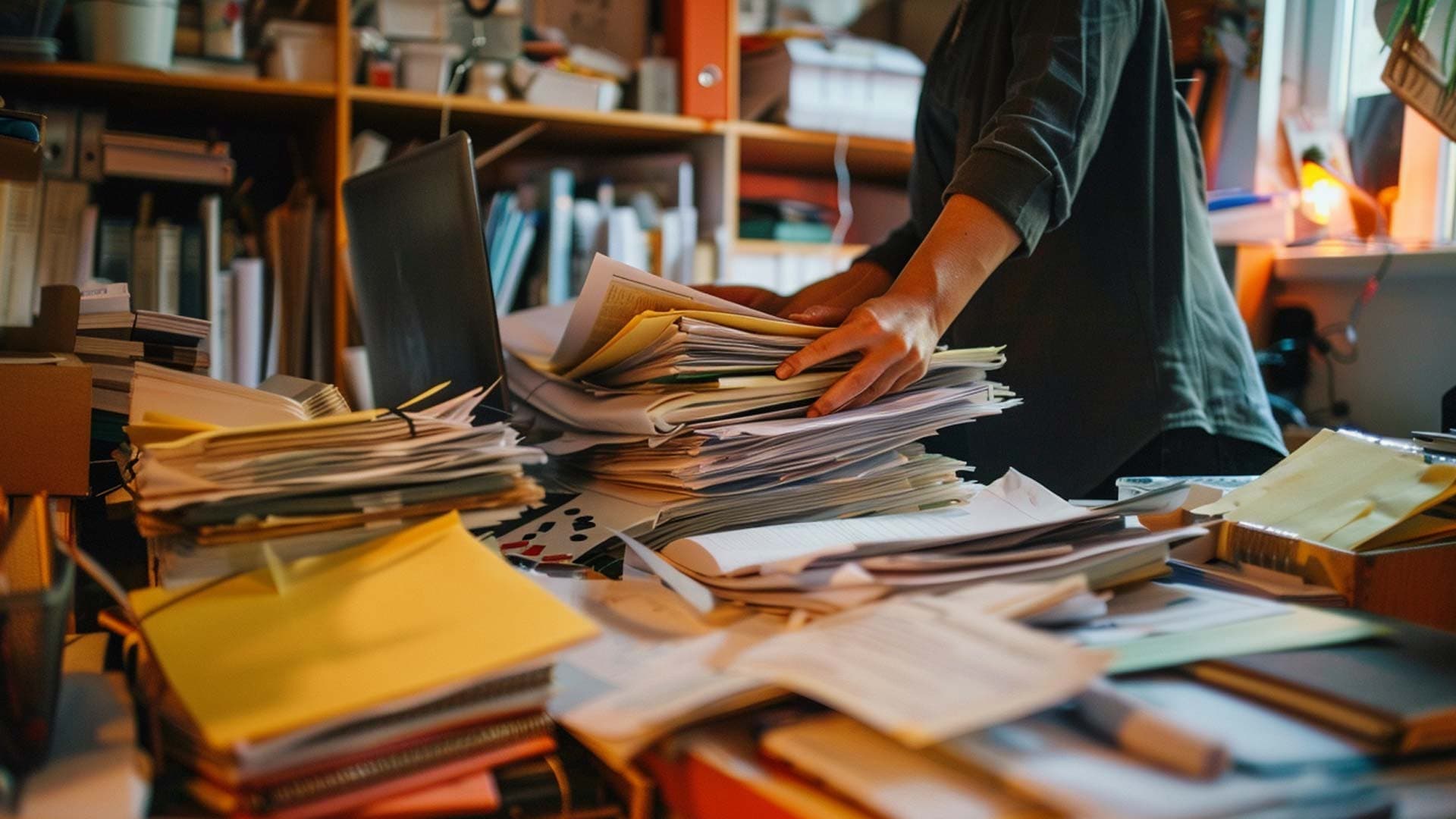 Compliance desk with biocides documentation and controlled storage