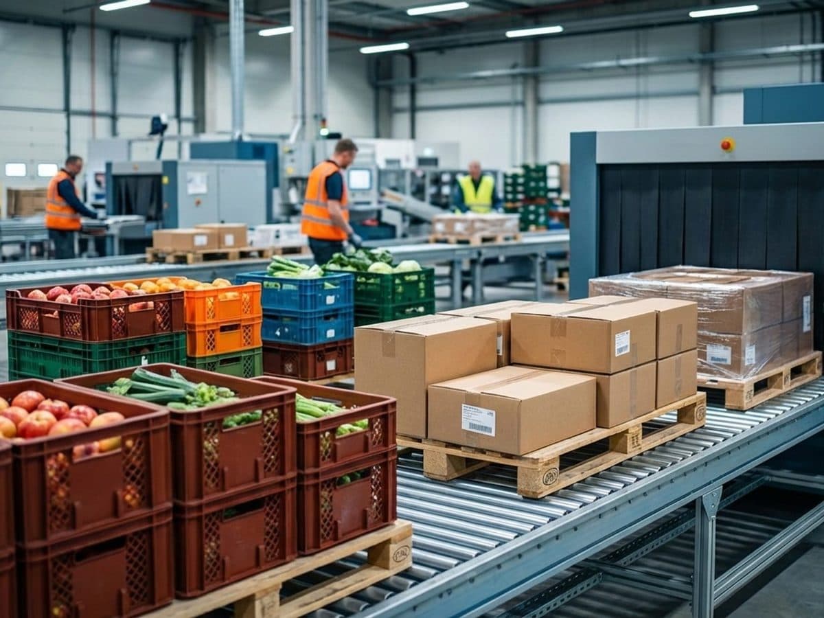 Food and agricultural goods in a trade inspection facility