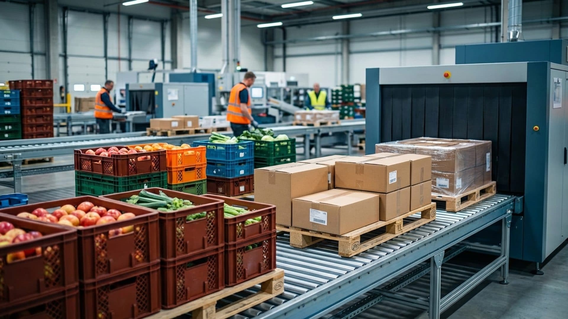 Food and agricultural goods in a trade inspection facility