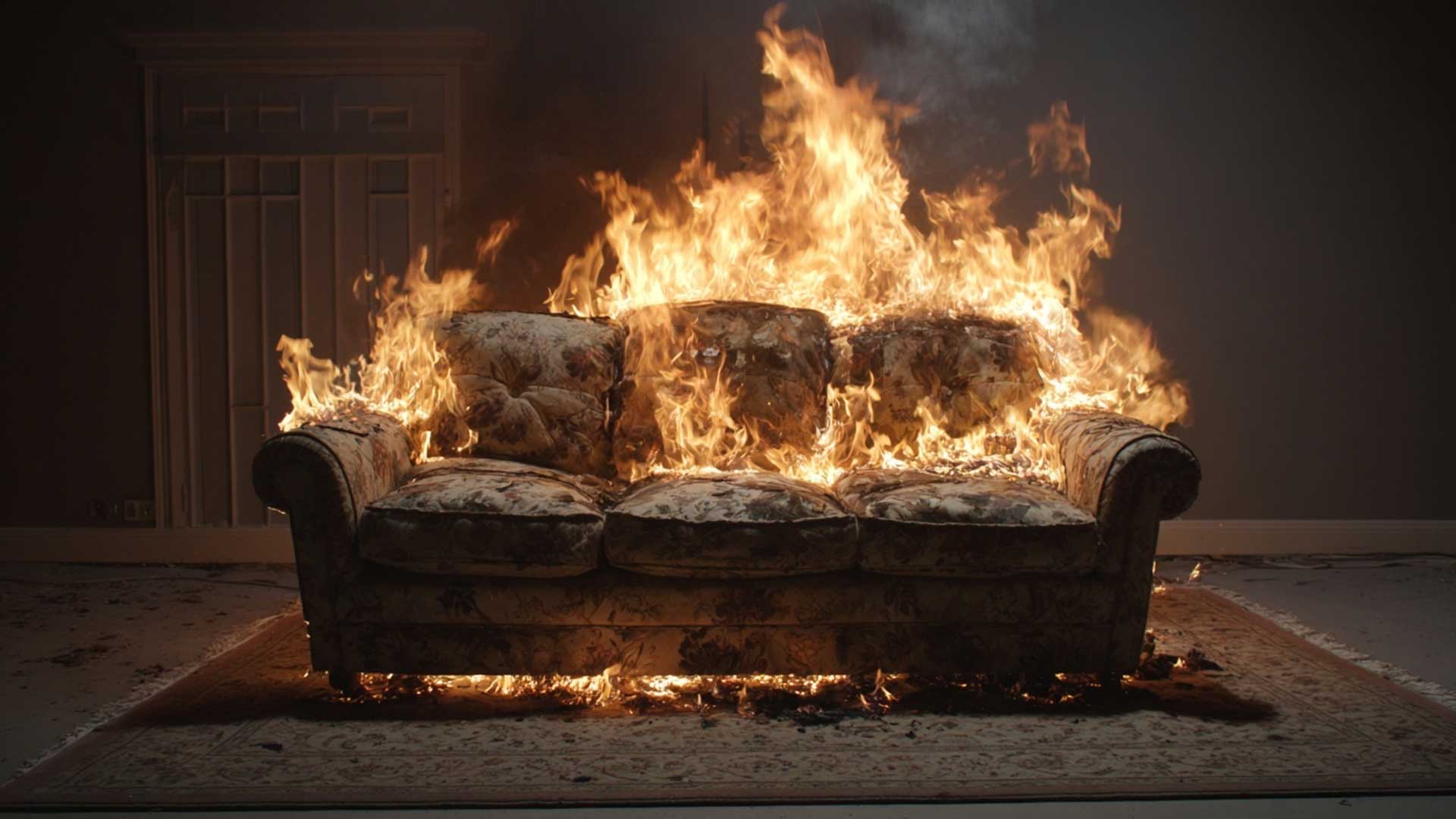 Burning sofa