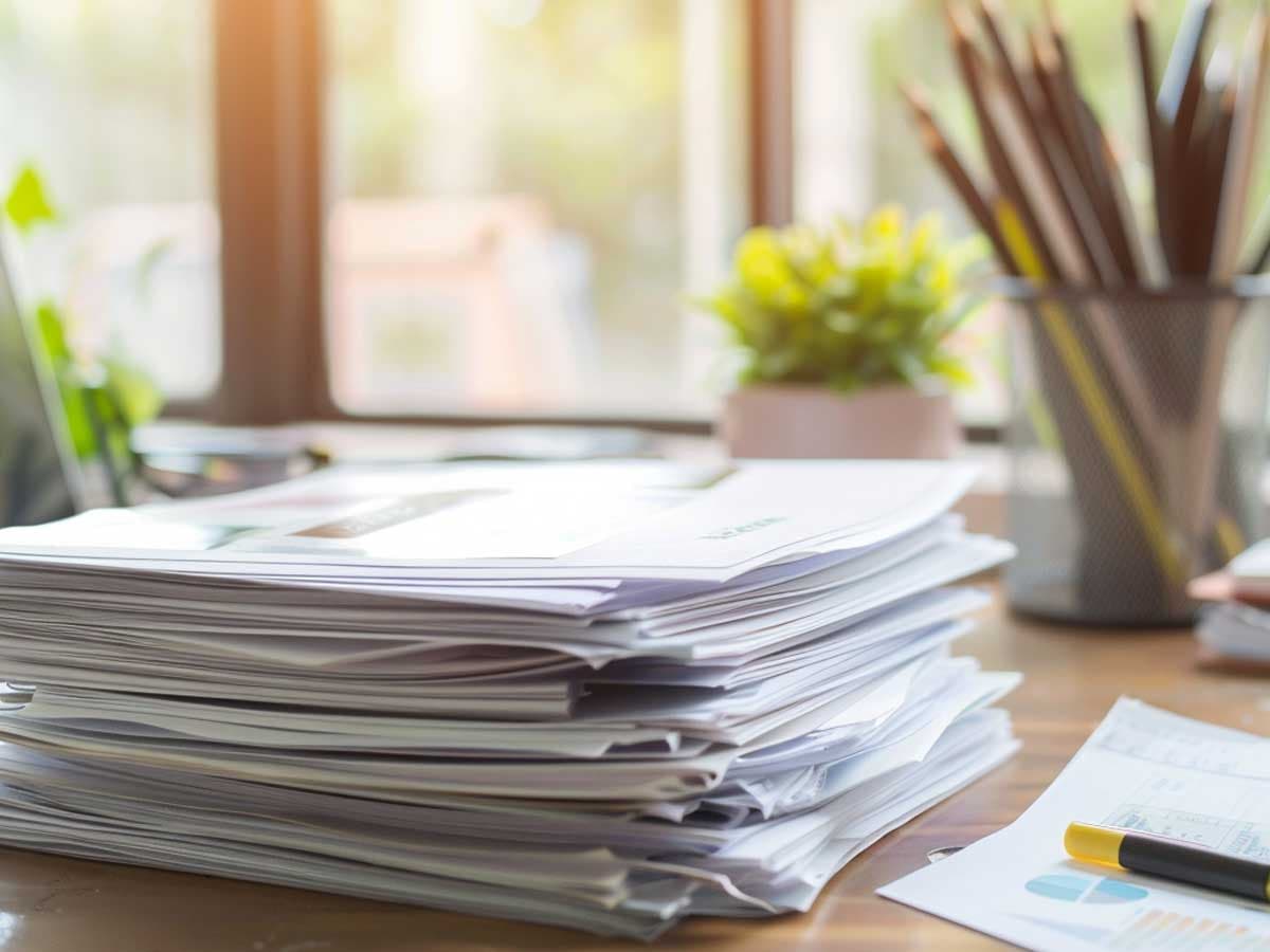 Paperwork on desk