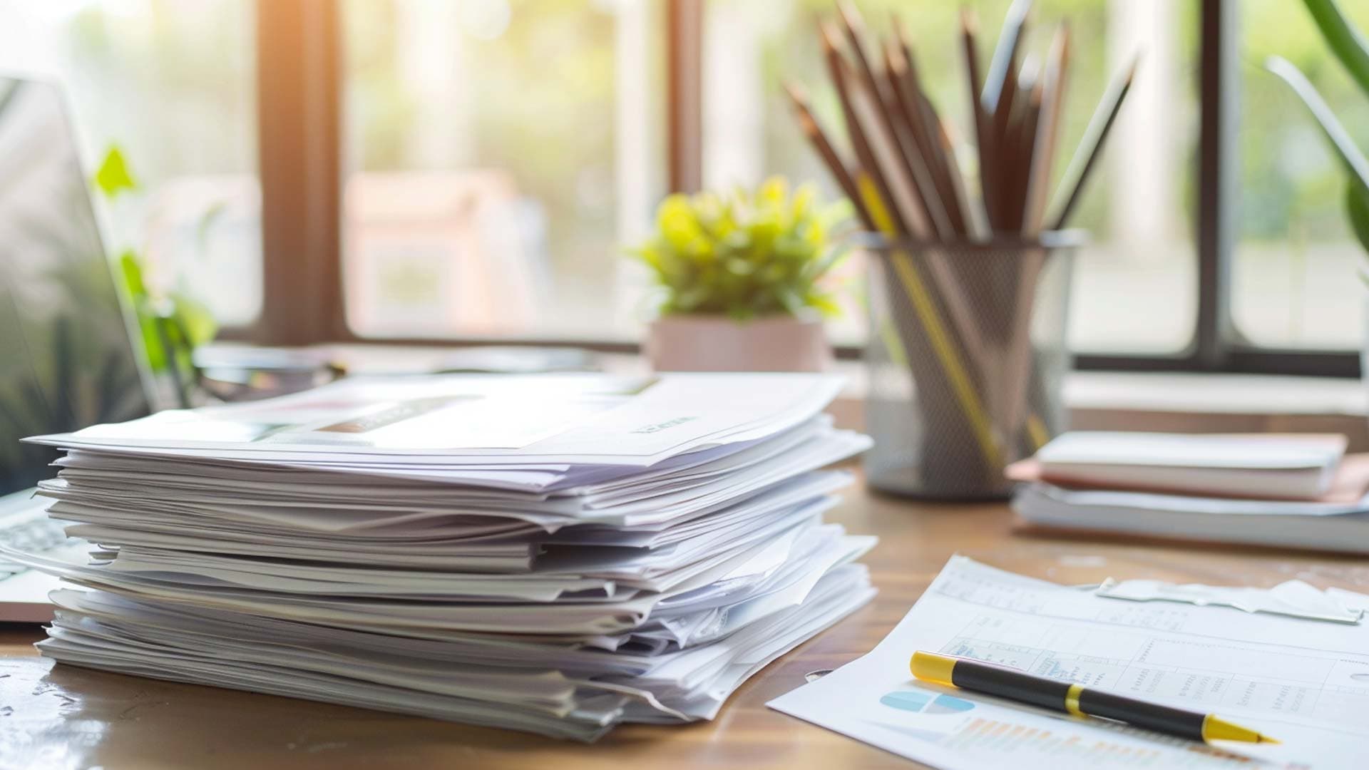 Paperwork on desk