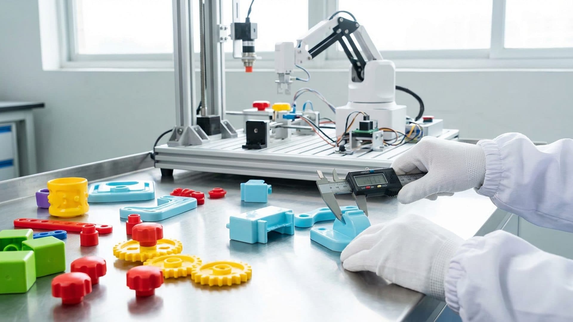Toy safety testing equipment in a laboratory