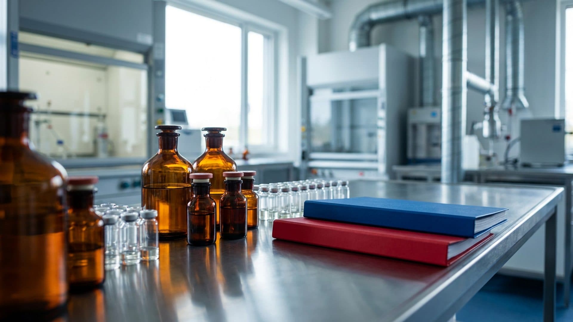 Chemical manufacturing compliance discussion in a trade show hall