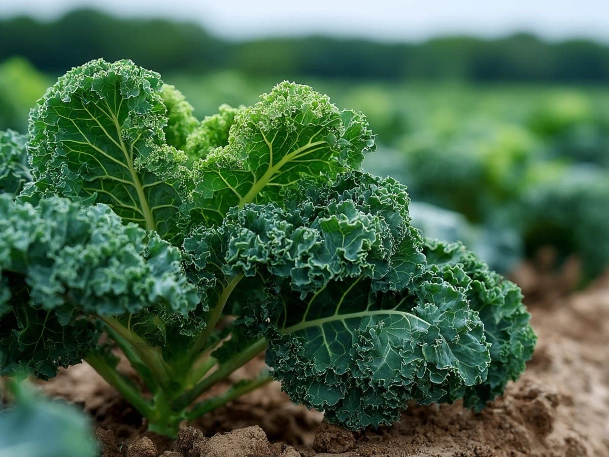 Kale in a field
