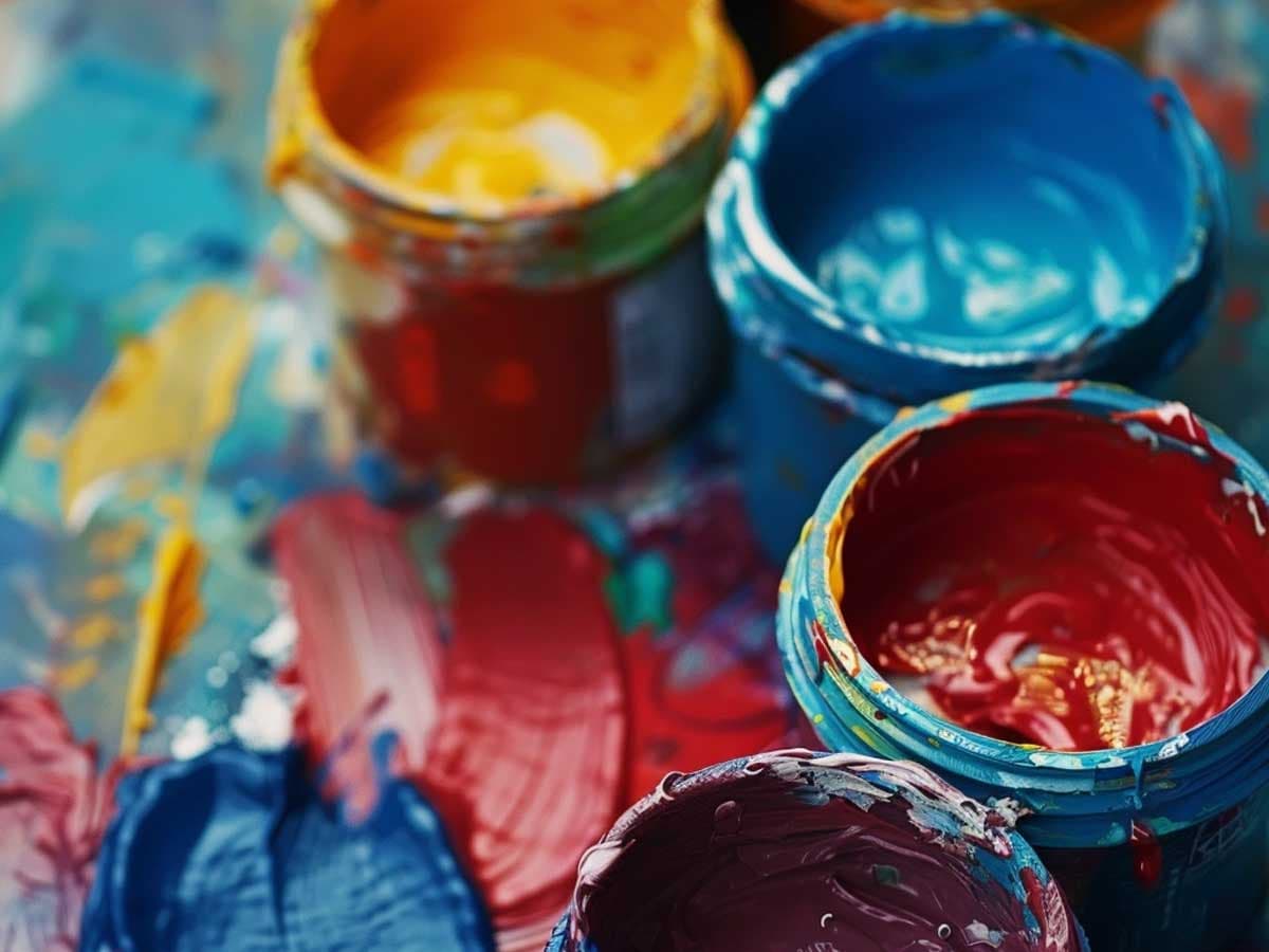 Mixed colour of paints