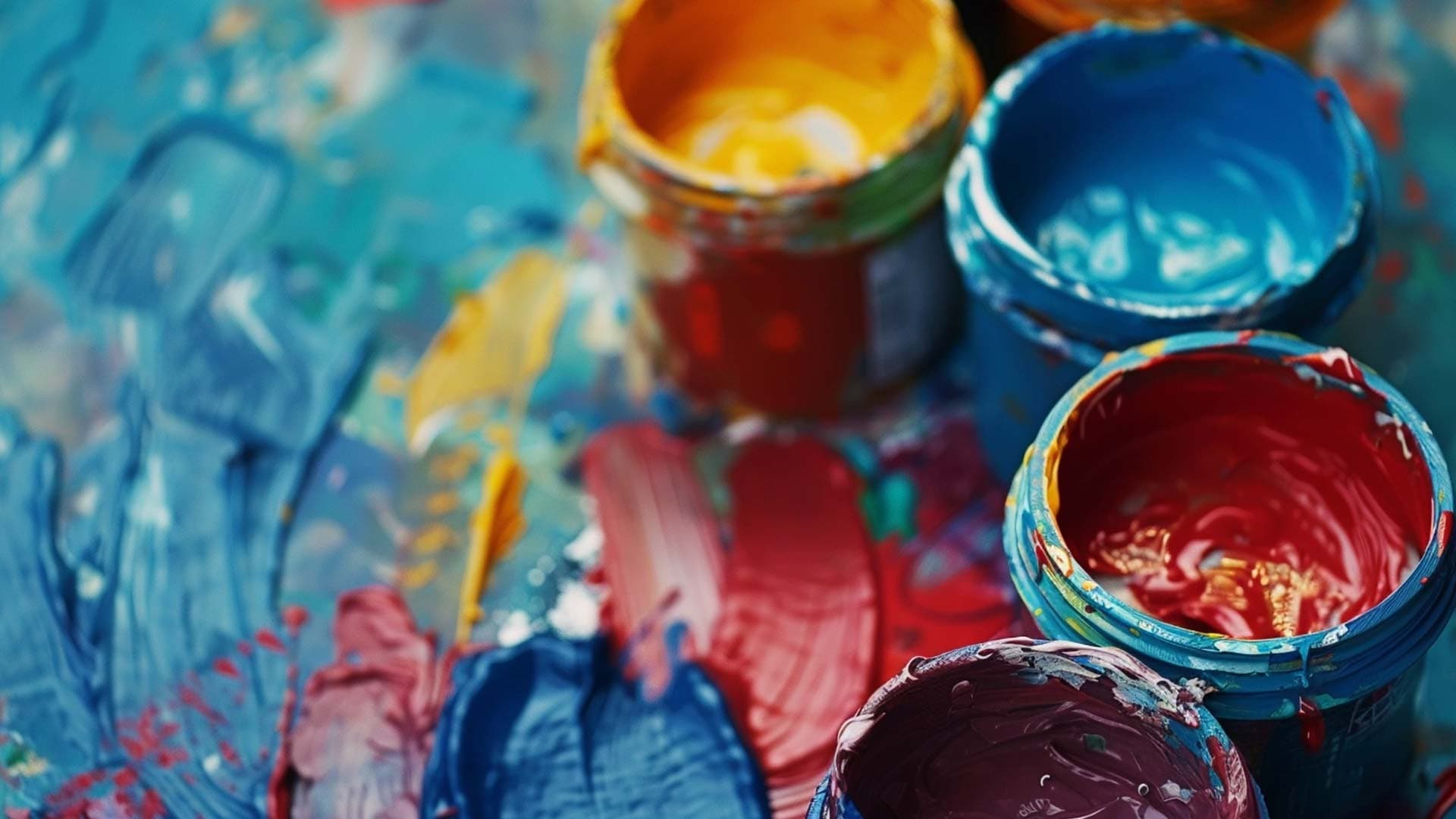 Mixed colour of paints