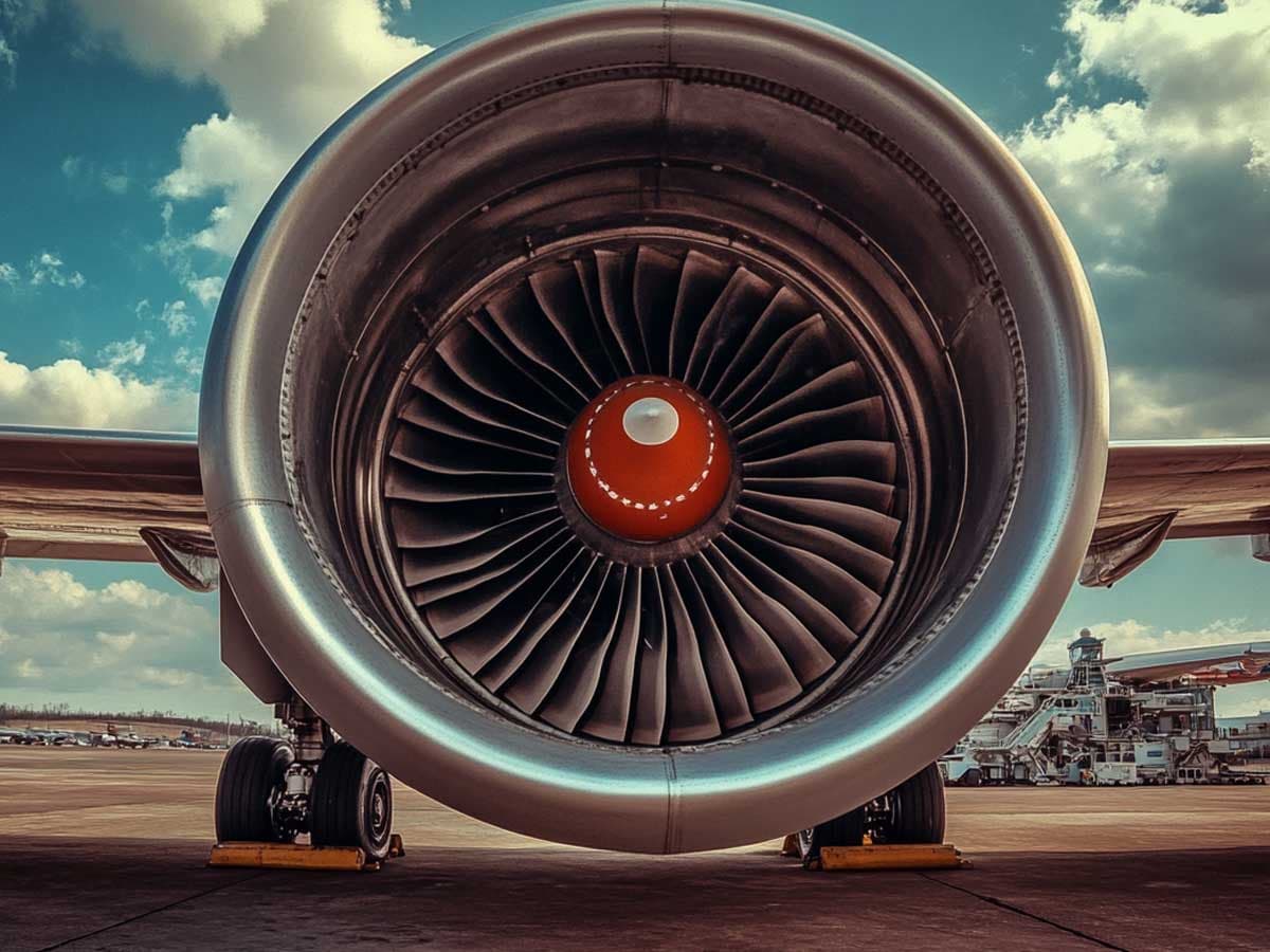 Jet engine on runway