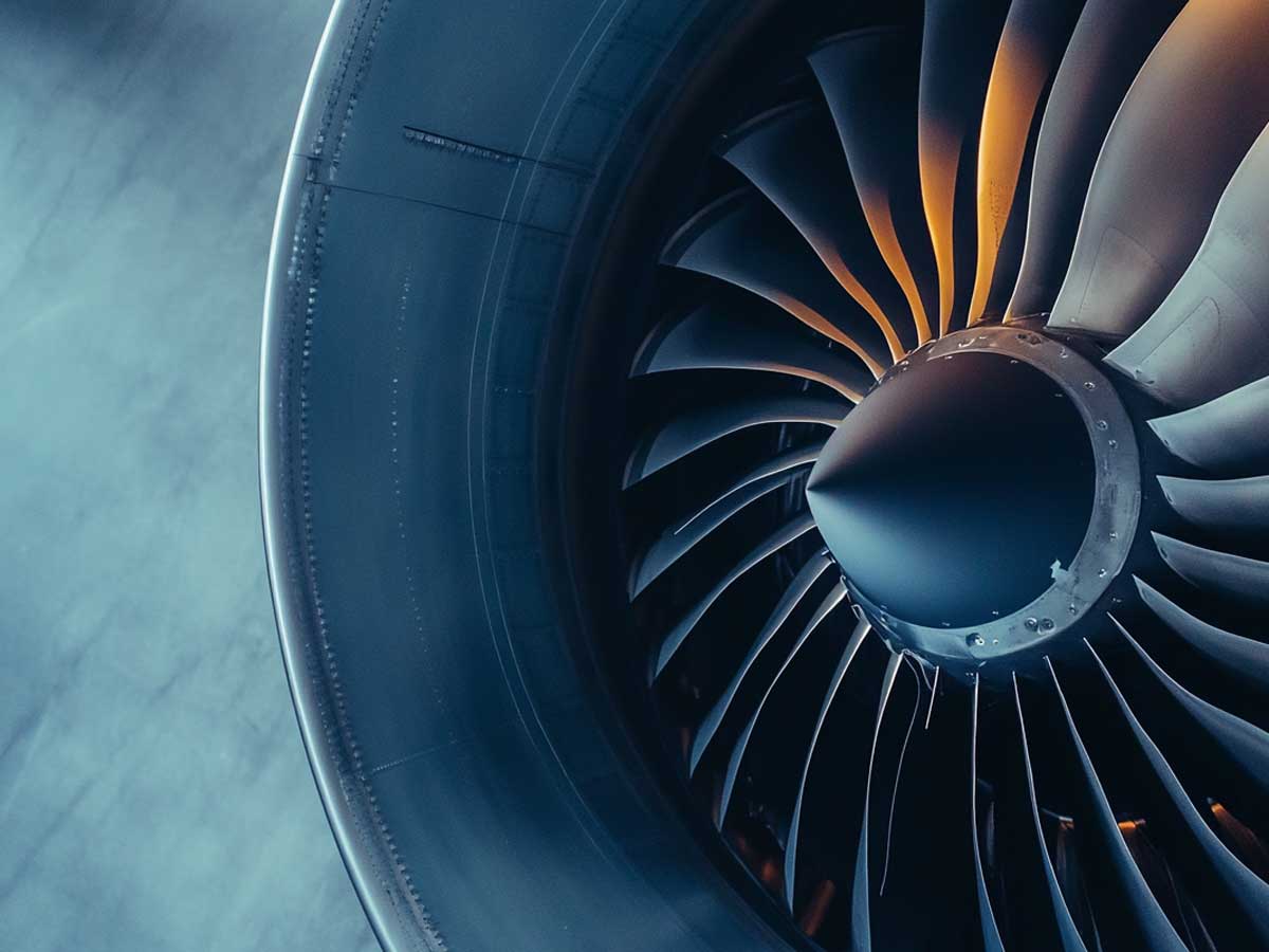 Close-up for a jet engine