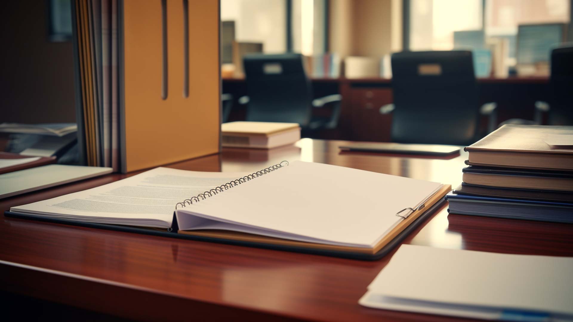 Report on an office desk