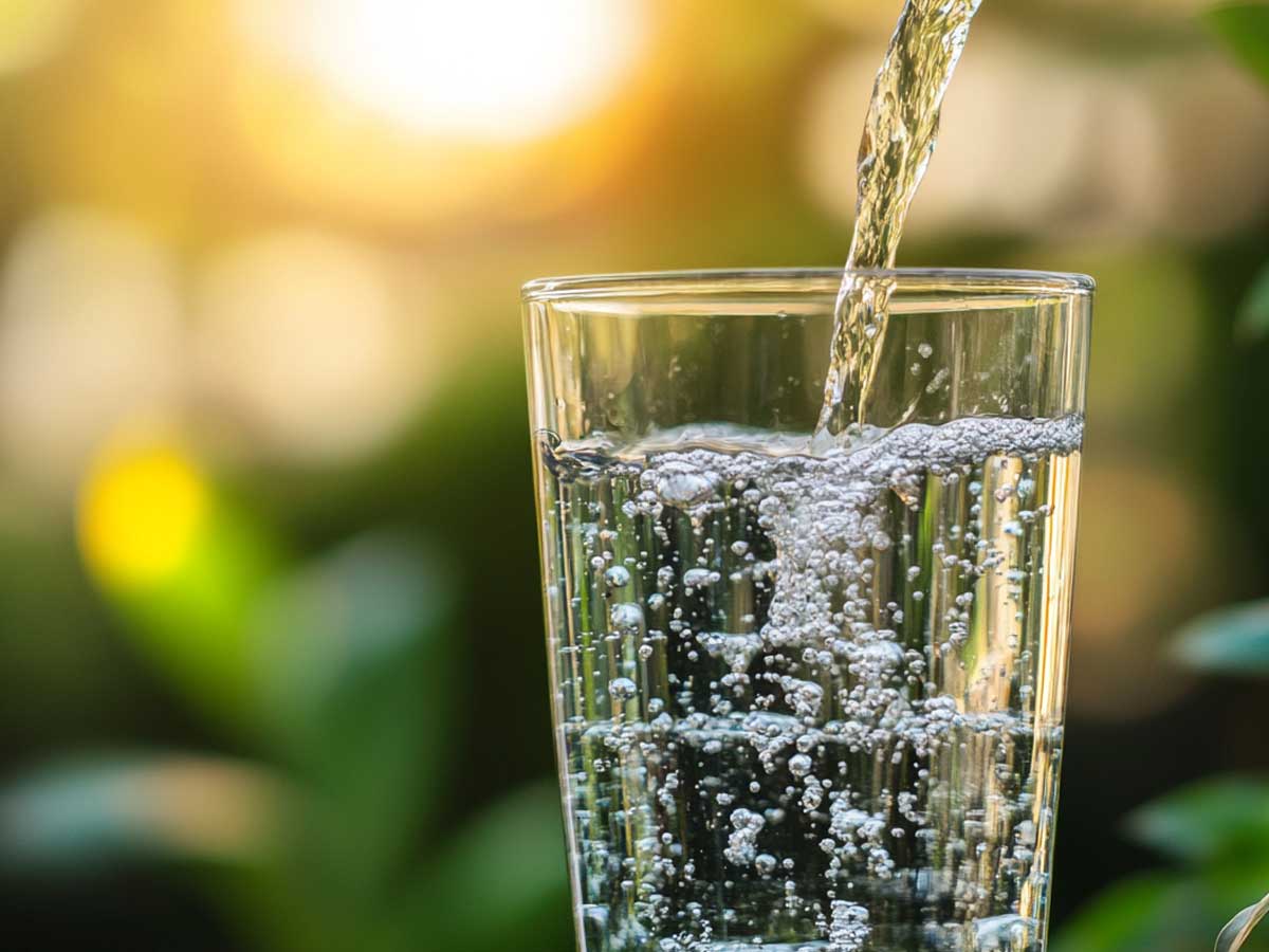 Clean drinking water in a glass