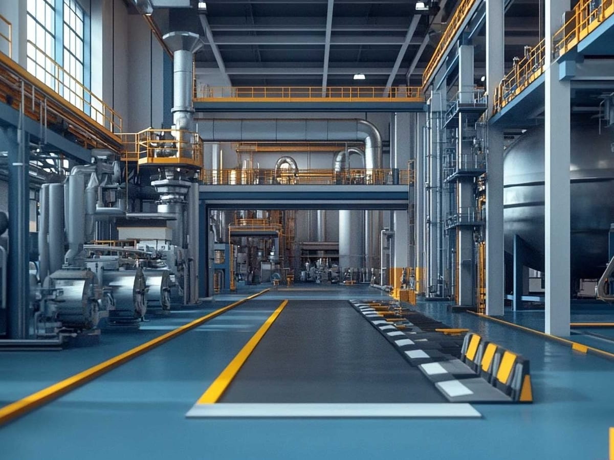 Plastics recycling facility with sorted material on conveyors