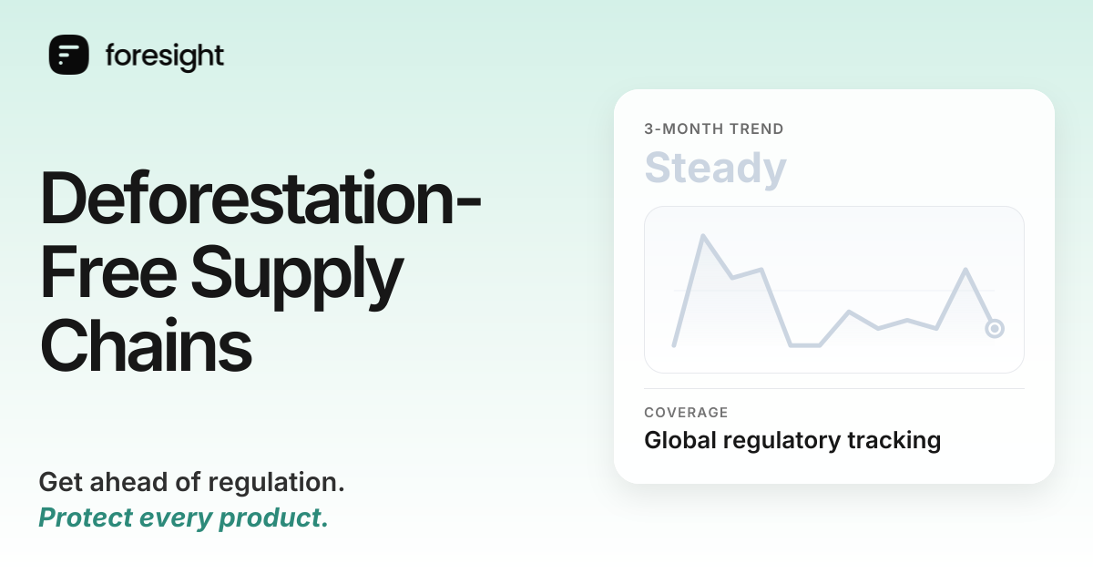 Deforestation-Free Supply Chains regulatory monitoring | Foresight