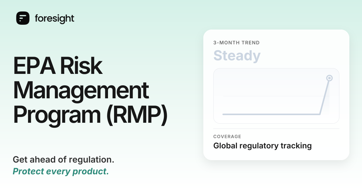 EPA Risk Management Program (RMP) regulatory monitoring | Foresight