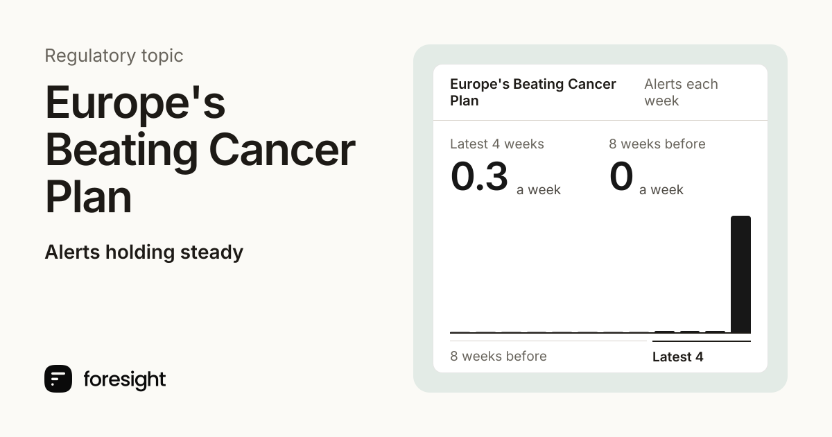 Europe's Beating Cancer Plan regulatory monitoring | Foresight