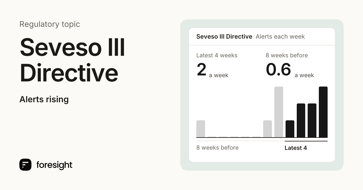 Seveso III Directive regulatory tracker | Foresight
