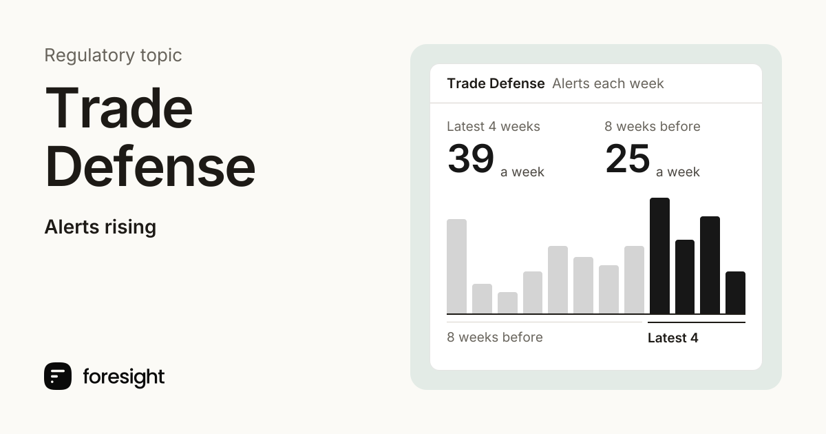 Trade Defense regulatory tracker | Foresight